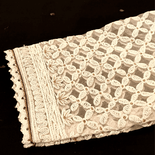 WHITE JAAL (Hand Embroidered)