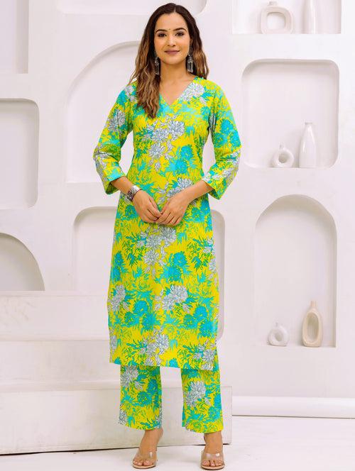 Designer Cotton printed Co-ord set with pocket