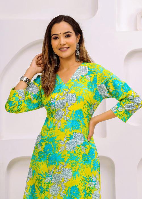 Designer Cotton printed Co-ord set with pocket