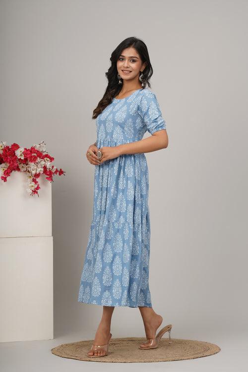 Designer Firozi Cotton Anarkali Kurta