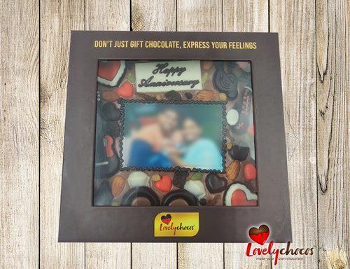 Happy Anniversary personalized photo chocolate.