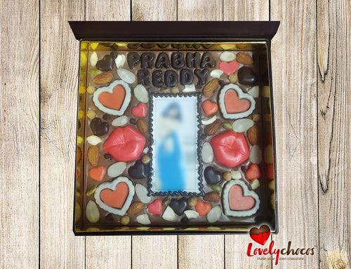 Love theme chocolate customized for girlfriend.