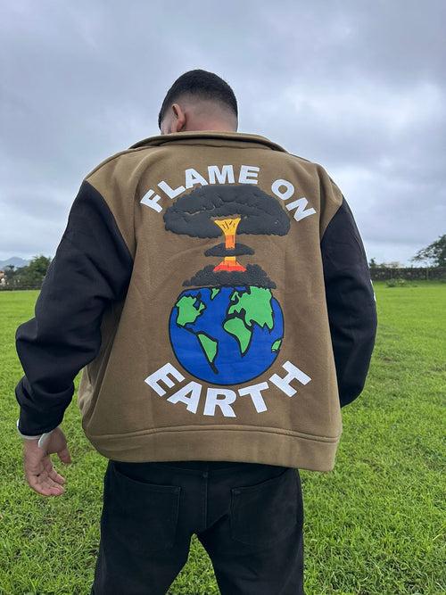 Flame on Earth Varsity Jacket