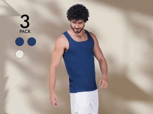 Easy 24X7 Cotton Neo Vest (Pack of 3)