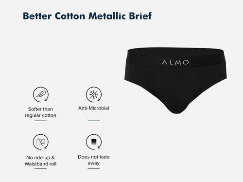 Better Cotton Solid Brief (Pack of 3)