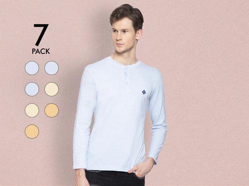 Easy 24X7 Cotton Slub Henley (Pack of 7)