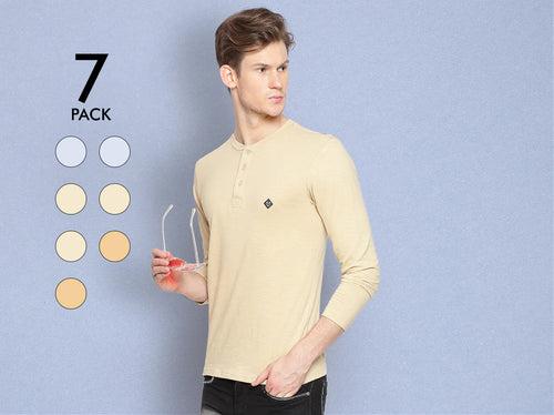 Easy 24X7 Cotton Slub Henley (Pack of 7)