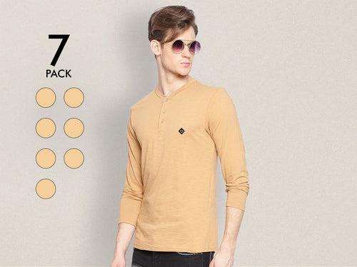 Easy 24X7 Cotton Slub Henley (Pack of 9)