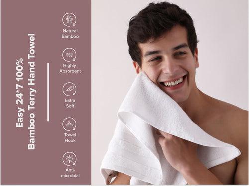 Cred Easy 24X7 100% Bamboo Terry Bath Towel & Hand Towel Combo