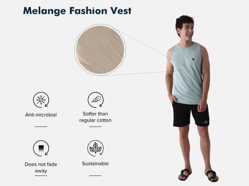 Better Cotton Melange Vest (Pack of 3)