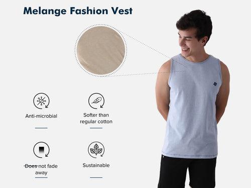 Better Cotton Melange Vest (Pack of 3)