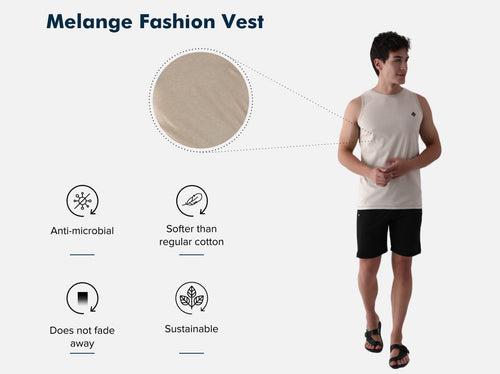 Better Cotton Melange Vest (Pack of 3)