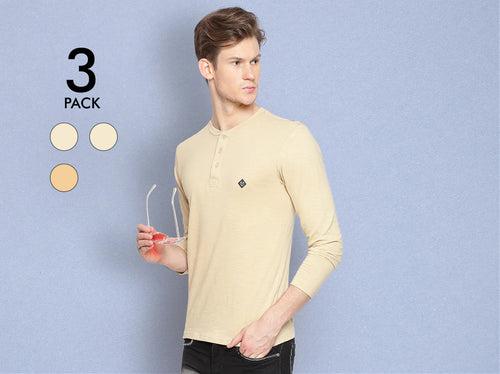 Easy 24X7 Cotton Slub Henley (Pack of 3)