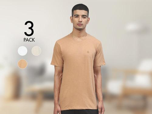 Easy 24X7 Cotton Slub T-shirt (Pack of 3)