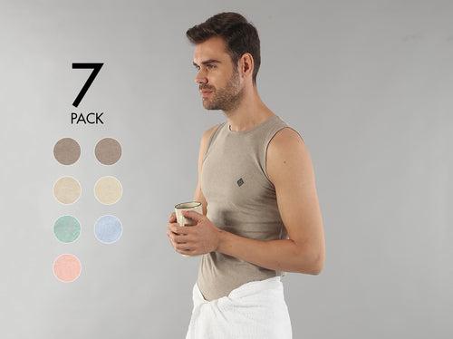 Better Cotton Melange Vest (Pack Of 7)