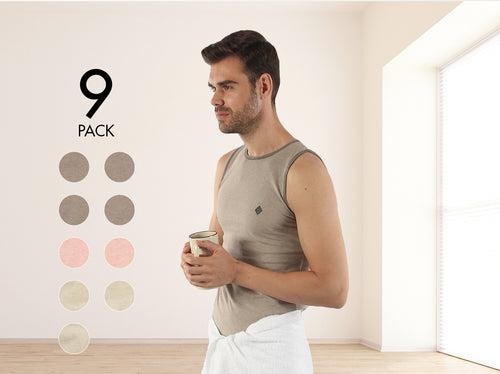 Better Cotton Melange Vest (Pack Of 9)