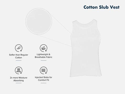 Easy 24X7 Cotton Slub Vest (Pack of 3)