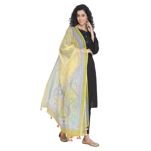 Kaalika: Meadow Printed Cotton Silk Dupatta