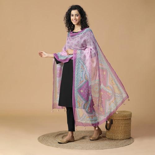 Kaalika: Meadow Printed Cotton Silk Dupatta