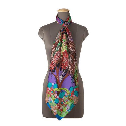 Trees Of India Silk Square Scarf