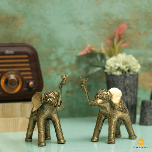 Brass Elephant Decor | Best for table tops |  Bastar Dhokra Art | Room Decor | Coshal | CD05