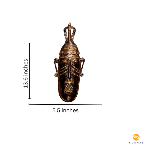 Brass Wall Mask | Best for wall decor| Bastar Dhokra Art | Room Decor | Wall art for Living Room| Coshal | CD74