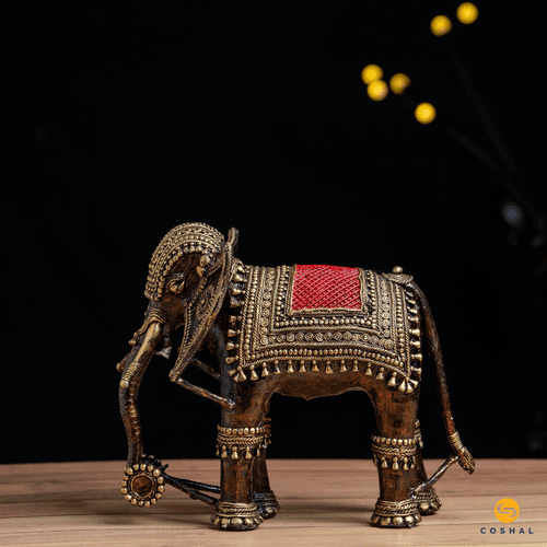 Brass Dhokra Handcrafted Elephant | Coshal | CD90