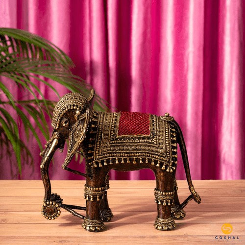 Brass Dhokra Handcrafted Elephant | Coshal | CD90