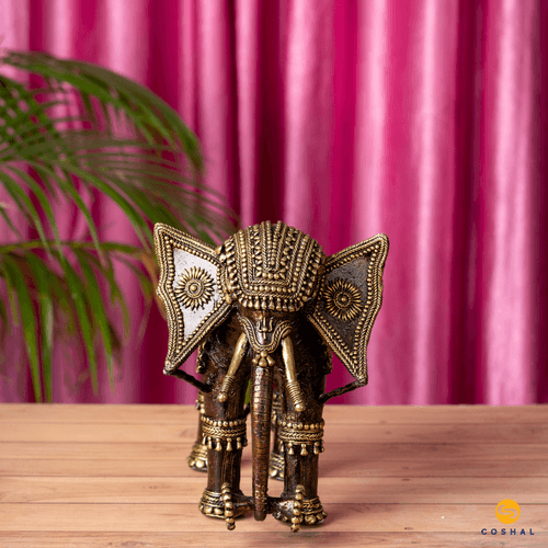 Brass Dhokra Handcrafted Elephant | Coshal | CD90