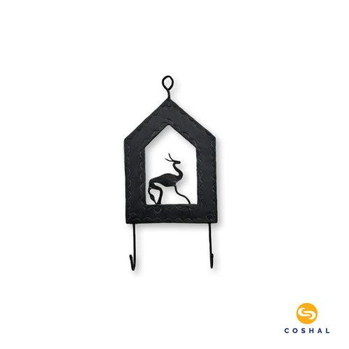 Key Holder | Wrought Iron Tribal designed Two Hooks Key Holder | Best for home décor | Coshal | CI15