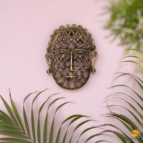 Metal Mask | Dhokra Brass Decor | Wall hanging Statue and Sculptures | Best for wall hanging | Coshal | CD18