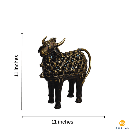 Nandi | Best for table decor |  Bastar Dhokra Art | Room Decor | Coshal | CD76