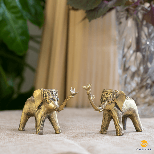 Brass Elephant Decor | Best for table tops |  Bastar Dhokra Art | Room Decor | Coshal | CD05