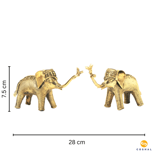 Brass Elephant Decor | Best for table tops |  Bastar Dhokra Art | Room Decor | Coshal | CD05