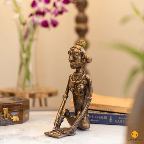 Tribal Women (Madin) | Dhokra Brass Art | Best used as showpiece | Coshal | CD20