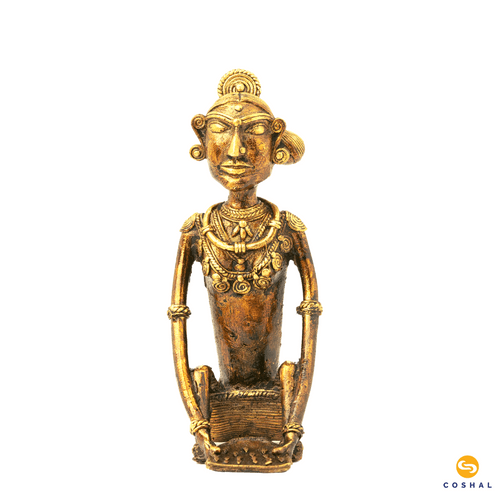 Tribal Women (Madin) | Dhokra Brass Art | Best used as showpiece | Coshal | CD20