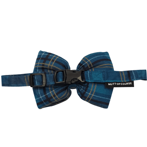 Blue Plaid Bow Tie