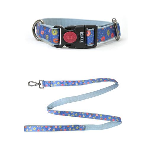 Donuts Denim Dog Collar & Leash Combo