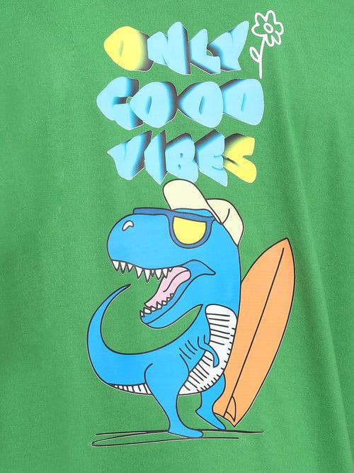 Good Vibes Only - Green Oversized T-Shirt