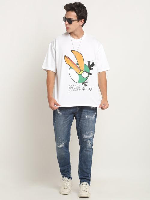 Hyper Bird - White Oversized T-Shirt