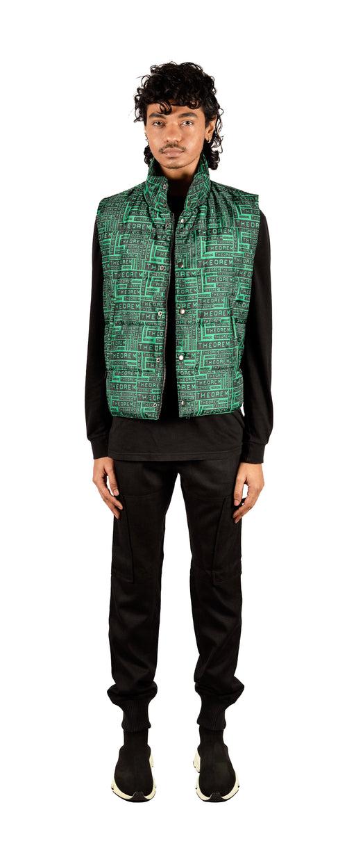 All Over Theorem Printed Quilted Gilet