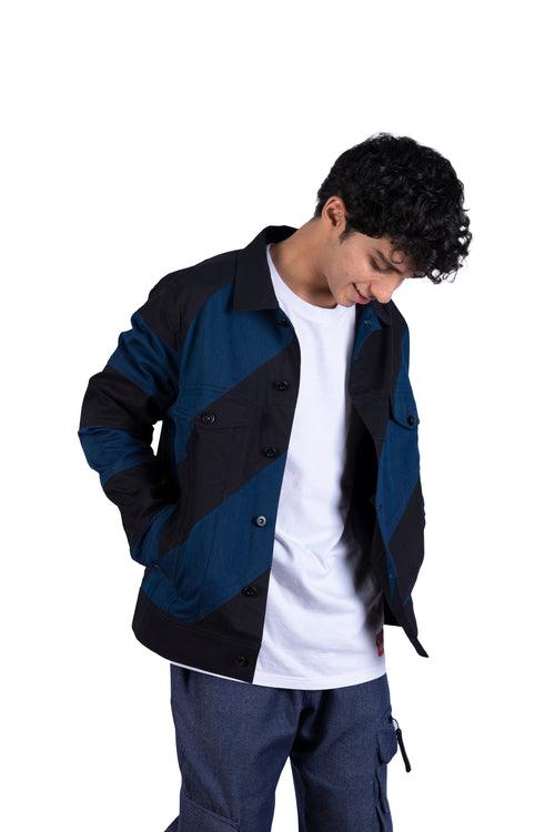 Theorem Diagonal Stripe Jacket - Navy