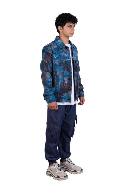 Marble Blue Tie Dye Jacket