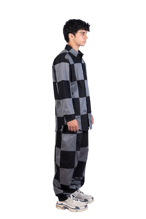 Marshall Patchwork Checkered Loose Fit Trousers