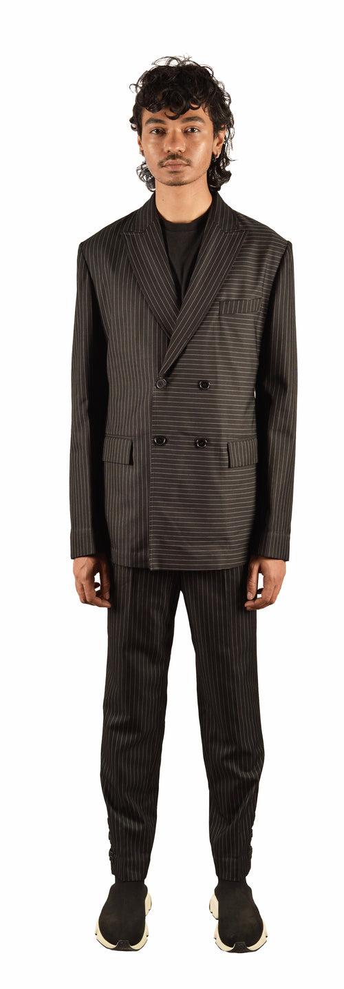 Striped Cotton Double Brested Suit