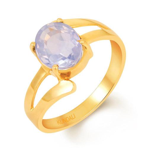 Elegant Blue Sapphire (Neelam) gold ring