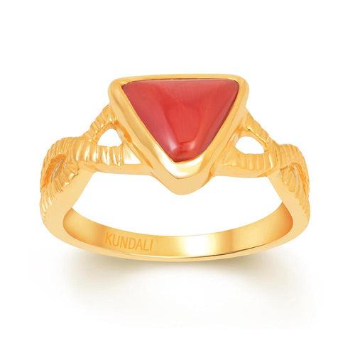 Spiral Coral (Moonga) gold ring