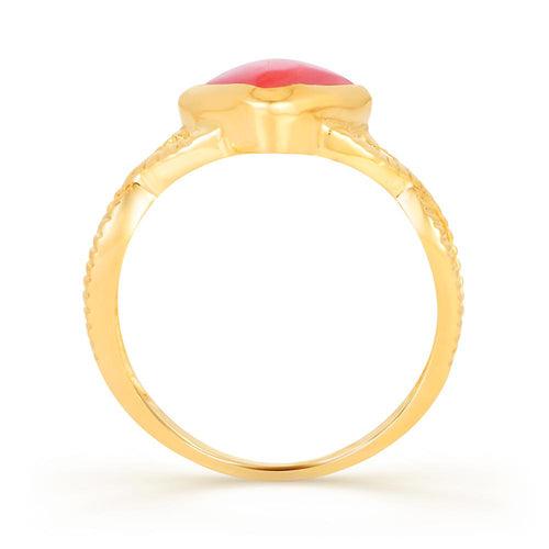 Spiral Coral (Moonga) gold ring