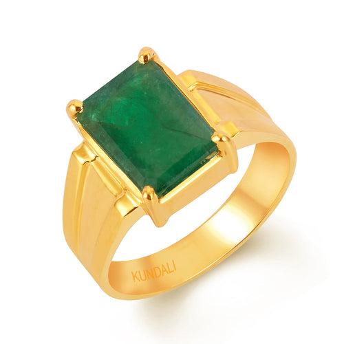 Crown Emerald (Panna) gold ring