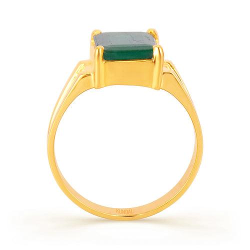 Crown Emerald (Panna) gold ring